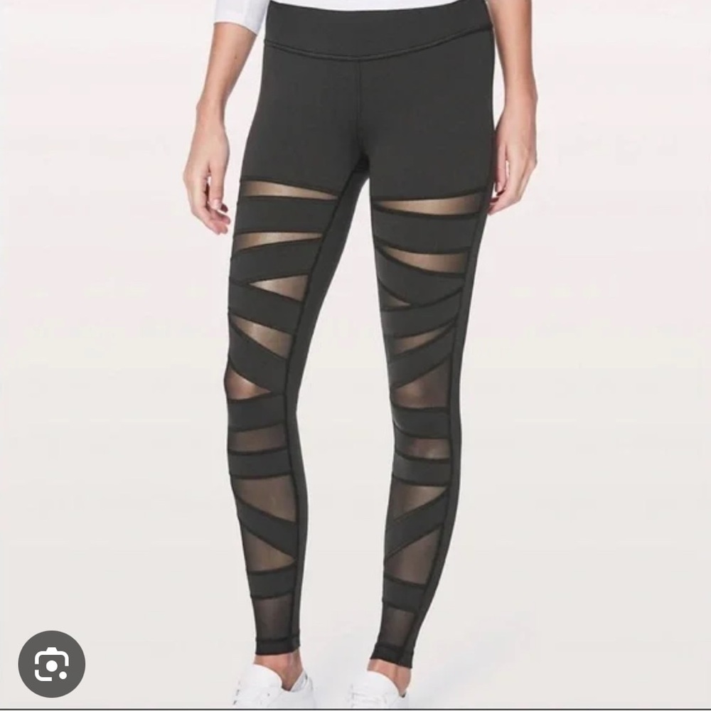 lululemon athletica Black Mesh Panel Leggings
